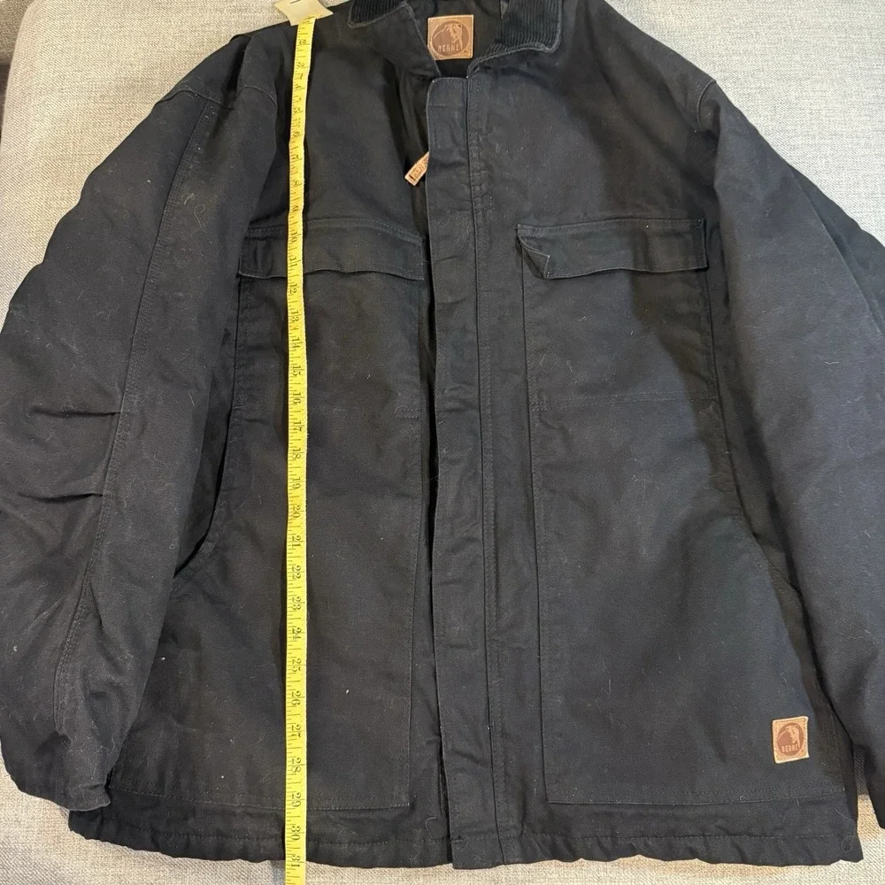 Berne Duck Canvas Work Jacket Black XLR 48–50 Quilted Lined